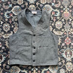 Vintage Filson Mackinaw Wool Vest Men’s 44 Style 20 Charcoal Gray Made USA